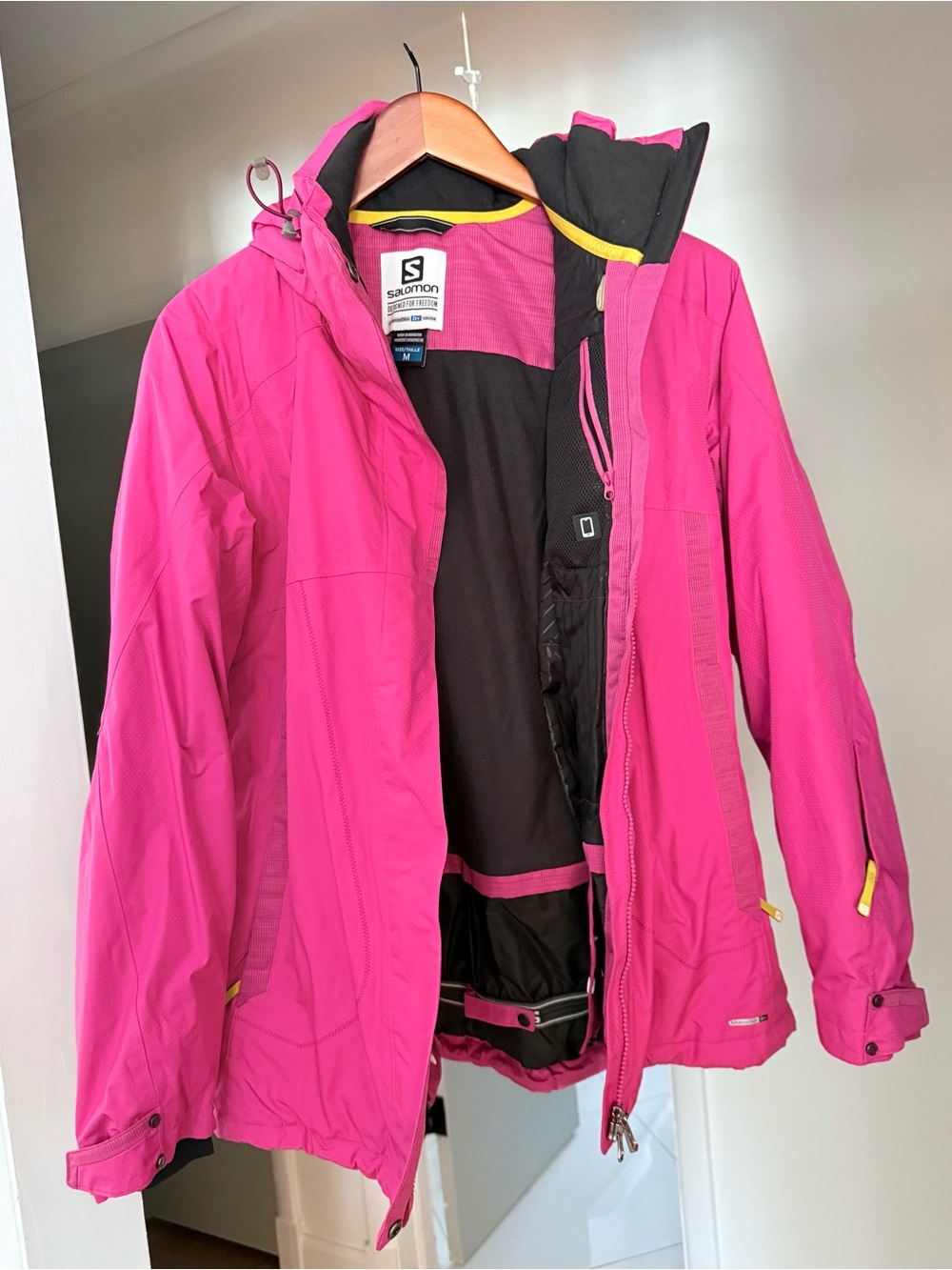 Salomon Women's Bright Pink Ski Jacket with Hood